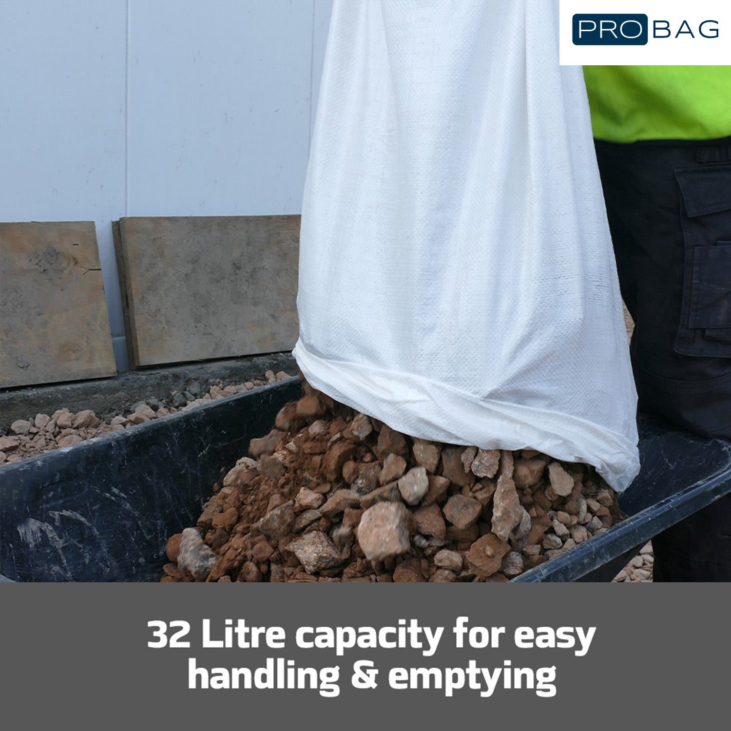 60x100cm Rubble Sack - Woven Polypropylene